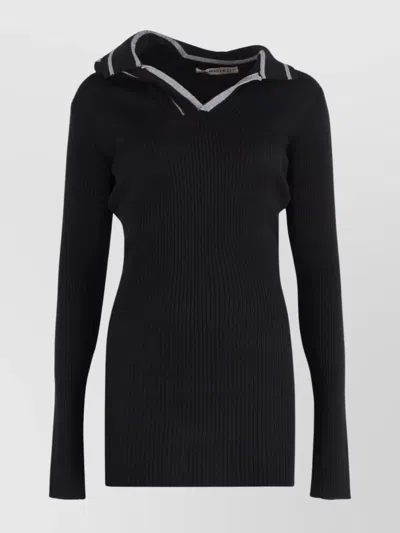 Y/PROJECT KNITTED DRESS HOODED V-NECK