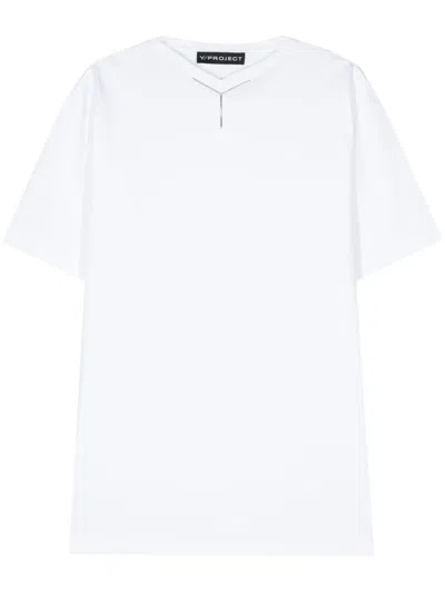 Y/project Chrome Cotton T-shirt Oversize Sleeves In White