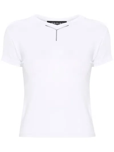Y/PROJECT LOGO-APPLIQUÉ T-SHIRT