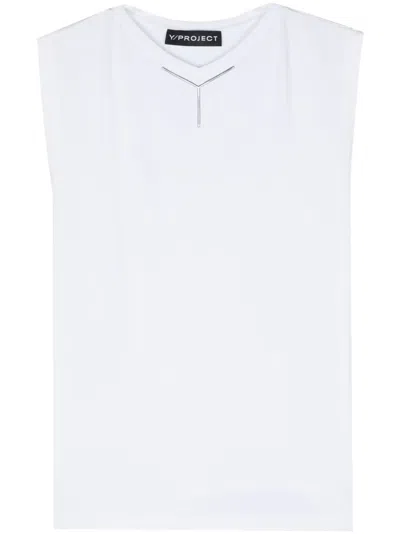 Y/project Logo-appliqué Tank Top In White