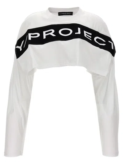 Y/PROJECT LOGO CROP T-SHIRT
