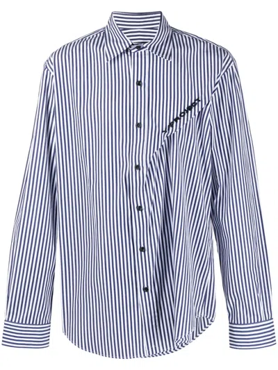Y/project Y Project Embroidered Poplin Oversize Shirt In Stripped
