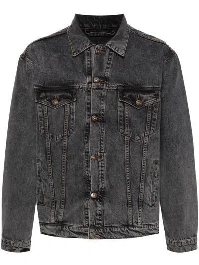 Y/PROJECT LOGO-PATCH DENIM JACKET
