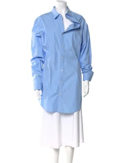 Pre-owned Y/project Long Sleeve Button-up Top In Blue