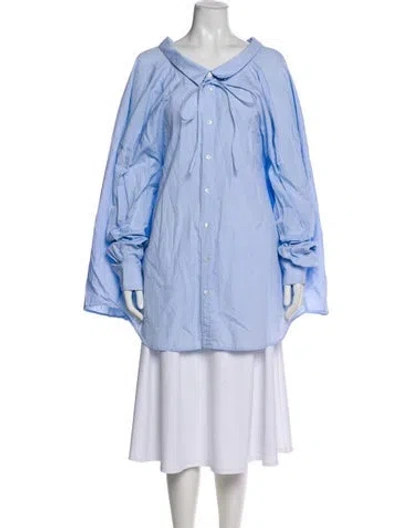 Pre-owned Y/project Long Sleeve Button-up Top In Blue