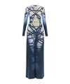 Y/project Jpg Bondage Jersey Long Dress In Blue