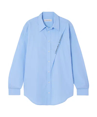 Y/project Long-sleeved Shirt In Blue