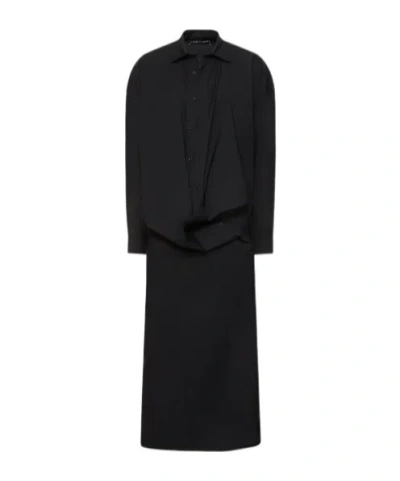 Y/project Medium Length Shirt Dress In Black
