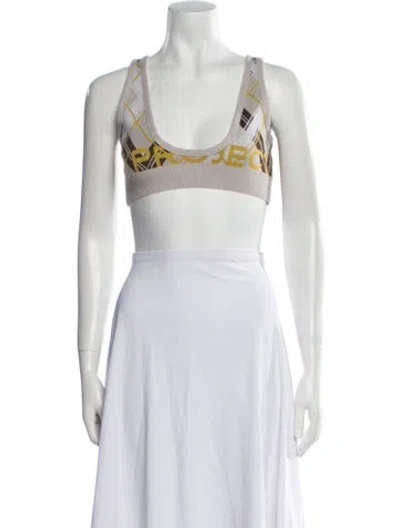 Pre-owned Y/project Merino Wool Printed Crop Top W/ Tags In Neutral