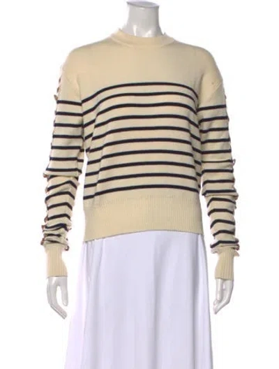 Pre-owned Y/project Merino Wool Striped Sweater In Neutral