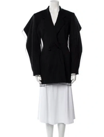 Pre-owned Y/project Mesh Peacoat In Black