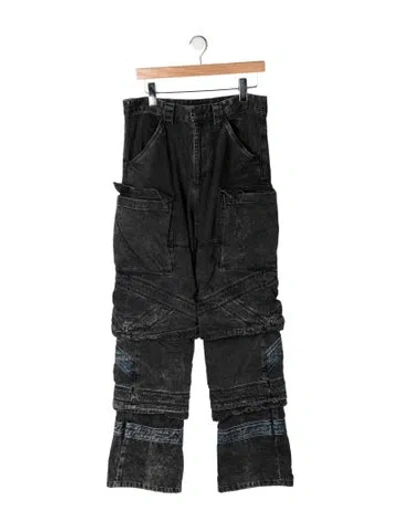 Pre-owned Y/project Mid-rise Straight Leg Jeans In Black