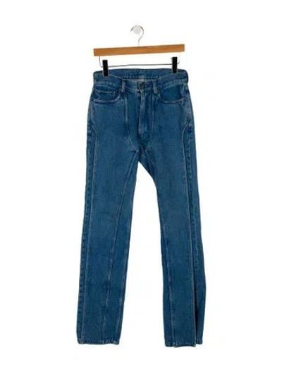 Pre-owned Y/project Mid-rise Straight Leg Jeans In Blue