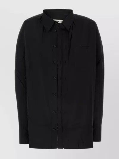 Y/project Oversize Shirt In Poplin With Chest Pocket In Black
