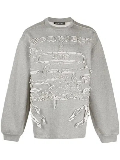 Y/PROJECT PARIS' BEST DISTRESSED COTTON SWEATSHIRT