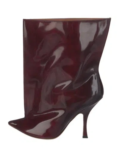Pre-owned Y/project Patent Leather Sock Boots In Burgundy
