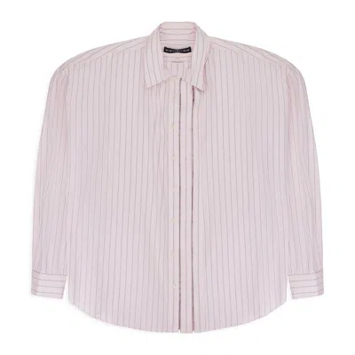 Y/project Pink Hook And Eye Pinstripe Long Sleeve T-shirt