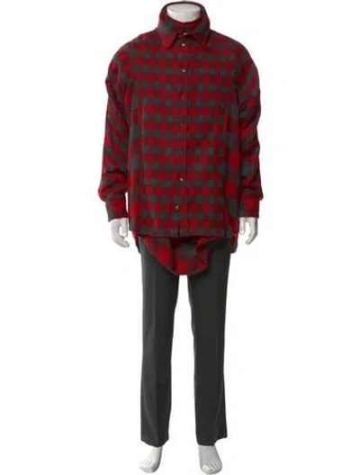 Pre-owned Y/project Plaid Print Long Sleeve Shirt In Red