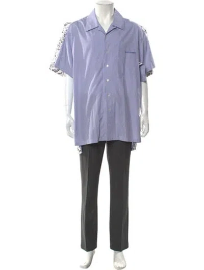 Pre-owned Y/project Plaid Print Short Sleeve Shirt In Blue