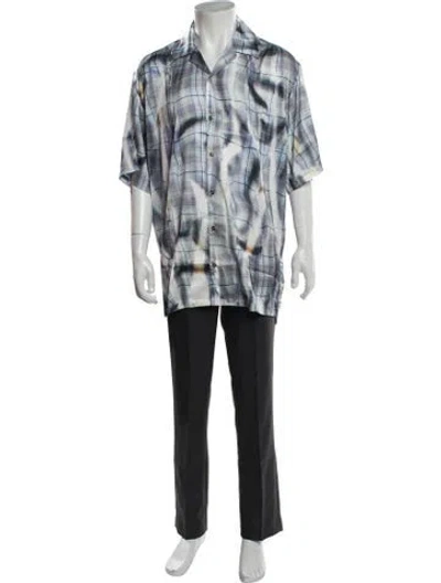 Pre-owned Y/project Plaid Print Short Sleeve Shirt In Blue