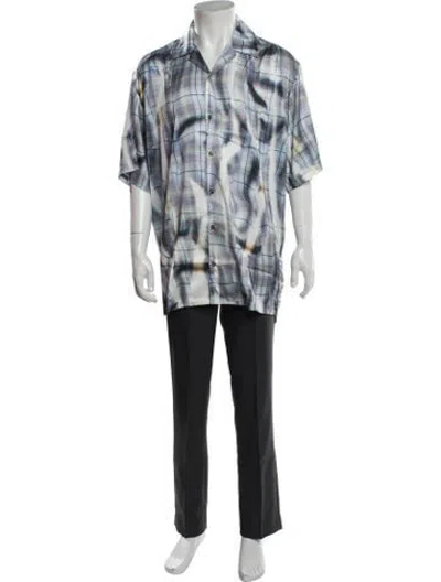 Pre-owned Y/project Plaid Print Short Sleeve Shirt In Blue