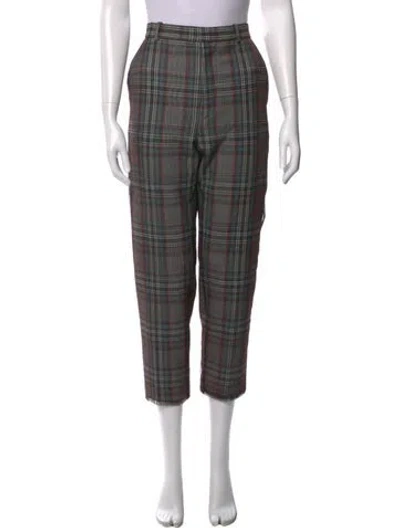 Pre-owned Y/project Plaid Print Straight Leg Pants In Neutral