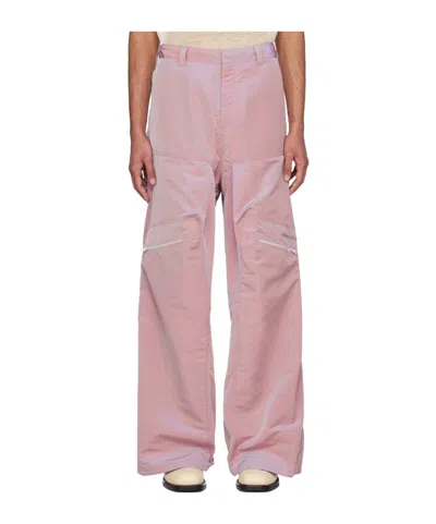 Y/project Purple Gathered Trousers In Iridescent Lilac