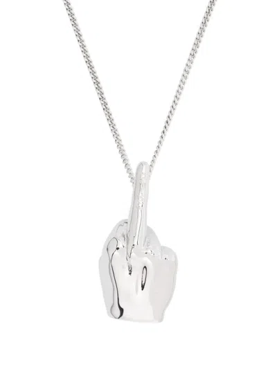 Y/project Polished Hand-pendant Necklace In Silver