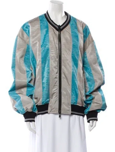 Pre-owned Y/project Printed Bomber Jacket In Blue