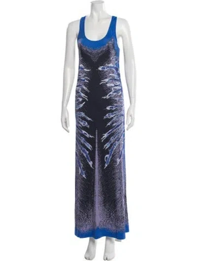 Pre-owned Y/project Printed Long Dress W/ Tags In Blue