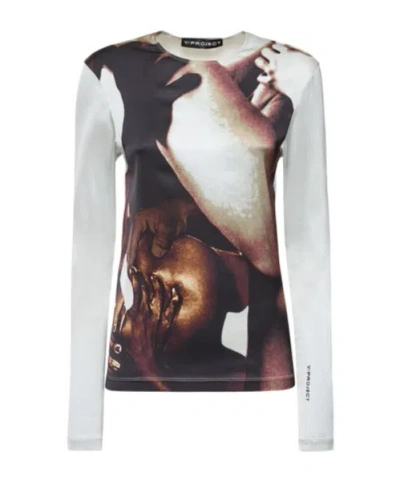 Y/project Printed Long-sleeved T-shirt In Multi