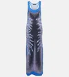 Y/project Printed Maxi Dress In Blue