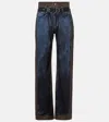 Y/project Printed Straight Jeans In Blue