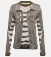 Y/project Khaki Jean Paul Gaultier Edition Trompe L'oeil Denim Jacket T-shirt In Khaki