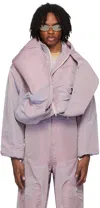 Y/project Purple Snap Off Puffer Jacket In Iridescent Lilac