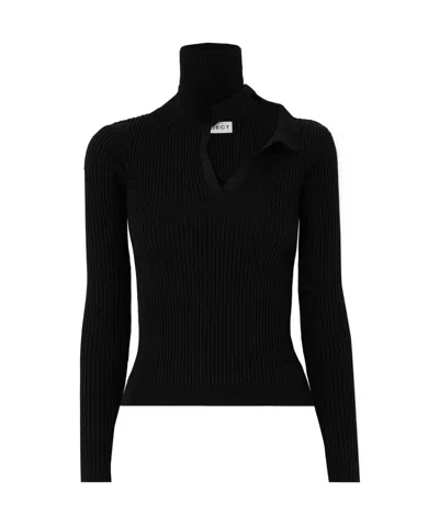 Y/project Ribbed-knit Top In Black