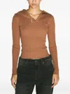 Y/project Pinched Shoulder Rib Sweater In Brown