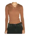 Y/project Pinched Shoulder Rib Sweater In Brown