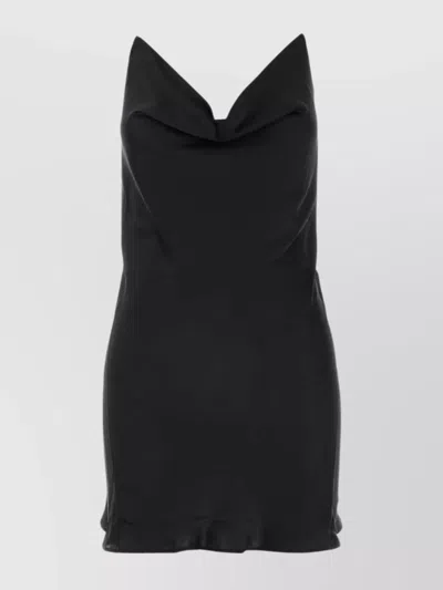 Y/PROJECT SATIN COWL NECK MINI DRESS