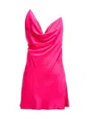 Y/project Satin Dress With Unique Crisscross Transparent Straps In Pink