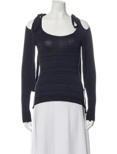 Pre-owned Y/project Scoop Neck Long Sleeve Top In Blue