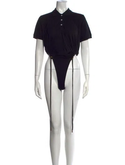 Pre-owned Y/project Short Sleeve Polo In Black
