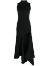 Y/project Asymmetric Midi Dress In Black
