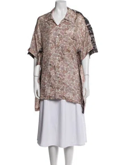 Pre-owned Y/project Silk Paisley Print Top In Neutrals