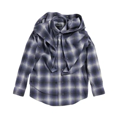 Pre-owned Y/project Snap Off Panel Hood Overshirt 'blue' | Men's Size S
