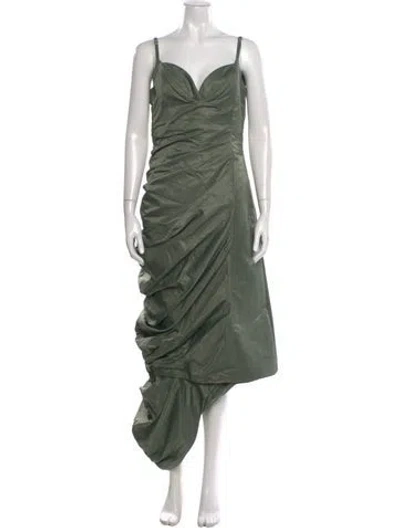 Pre-owned Y/project Square Neckline Midi Length Dress In Green