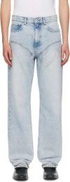 Y/project Ssense Exclusive Blue Crystal Jeans In Ice Blue
