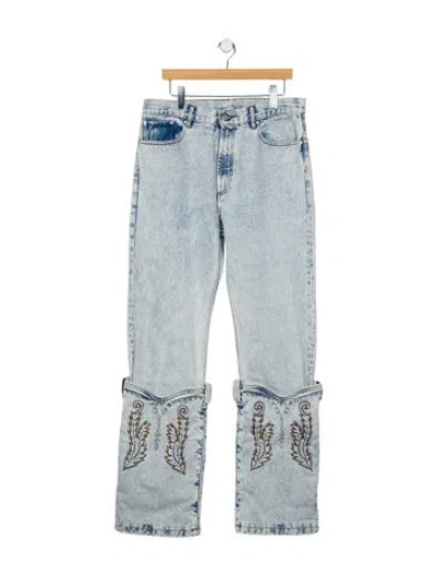 Pre-owned Y/project Straight-leg Jeans In Blue