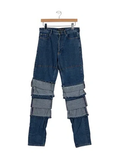 Pre-owned Y/project Straight-leg Jeans In Blue