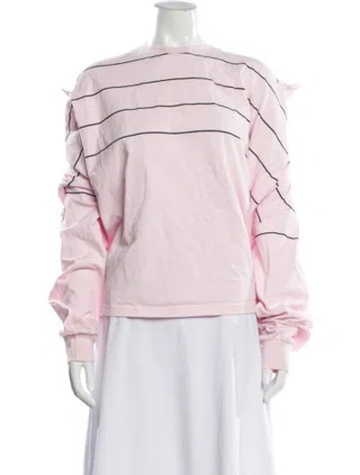Pre-owned Y/project Striped Crew Neck Top In Pink